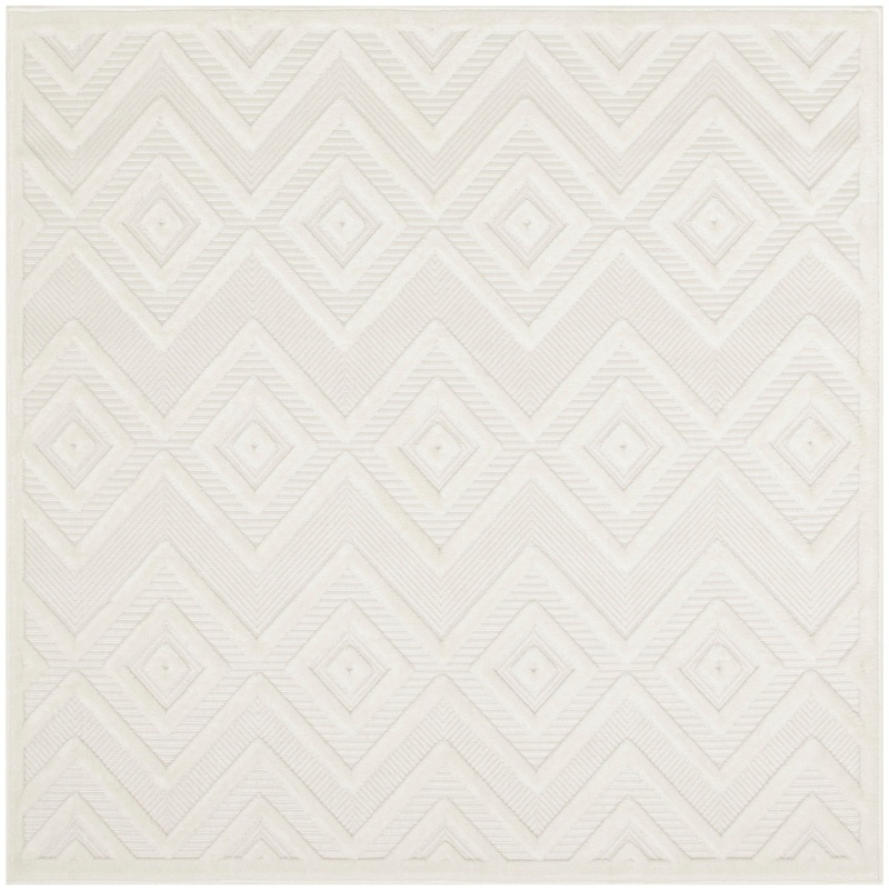 Ivory White NRV01 Polypropylene Modern Area Rug