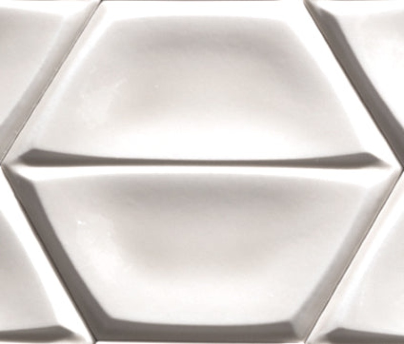 Magnolia Bright White Ceramic Tile - Glossy - 7" X 7" Hexagon
