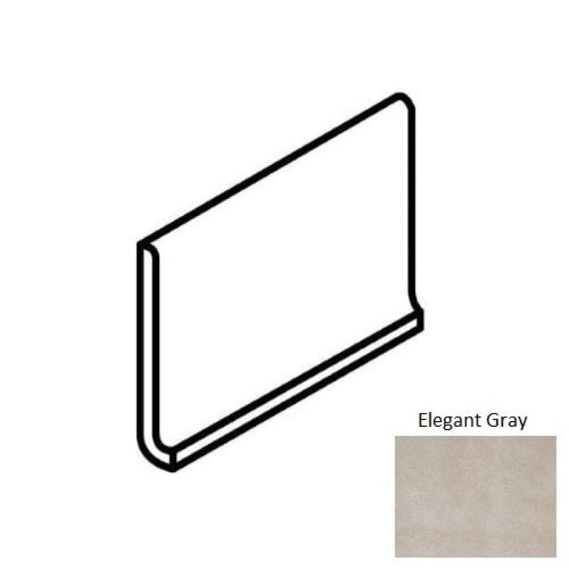 Concrete Chic Elegant Gray Ceramic Floor & Wall Trim - 6" X 12" Cove Base - Matte