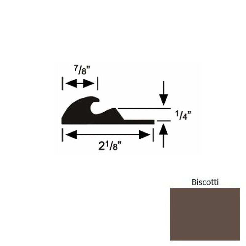 Solid 41 Biscotti Rubber Tackless Carpet Bar - 2 1/8" X 9 Ft (108") X 1/4"