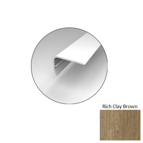 Uncharted Territory Rich Clay Brown Luxury Vinyl Overlap Stair Nose