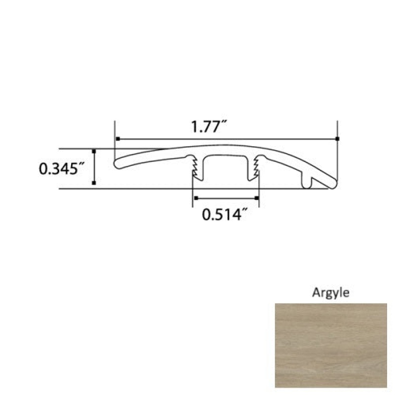 Crystal Argyle Luxury Vinyl Moulding / Trim - 94" Reducer - Mineral Enhanced Uv Coating