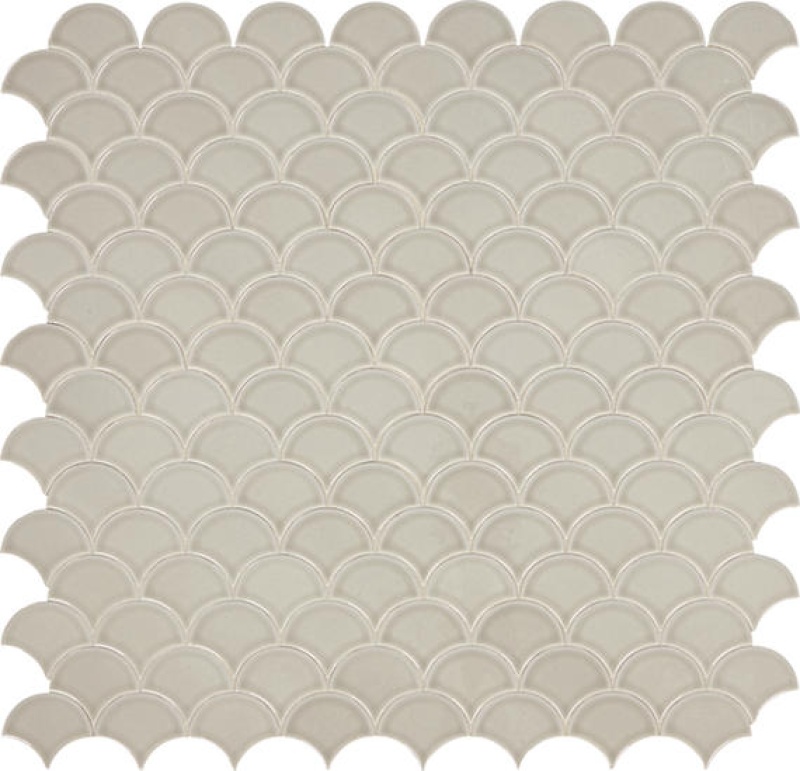 Revalia Remix Graceful Greige Ceramic Mosaic - 3" Fan - Glossy
