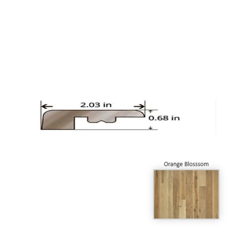 True Hickory Orange Blossom Hardwood Moulding / Trim - 84.25" Threshold - Nu Oil Super Matte