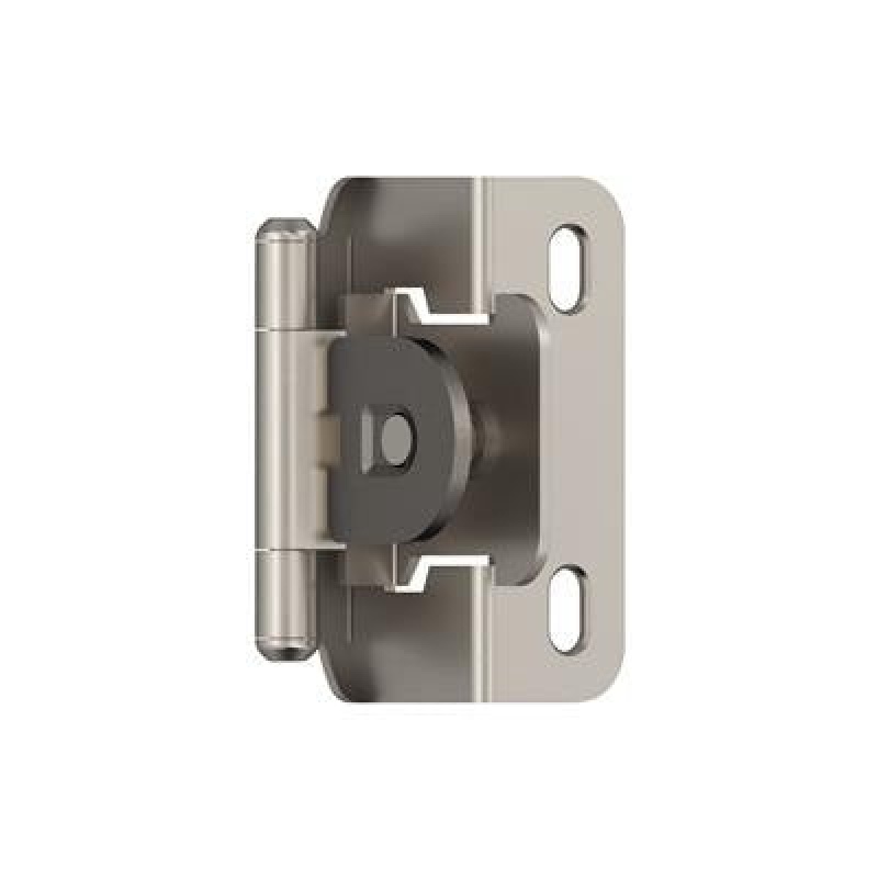 Satin Nickel Steel Frameless Self Close Partial Wrap Cabinet Hinge - 1/2" (13 Mm) Overlay - Satin Nickel
