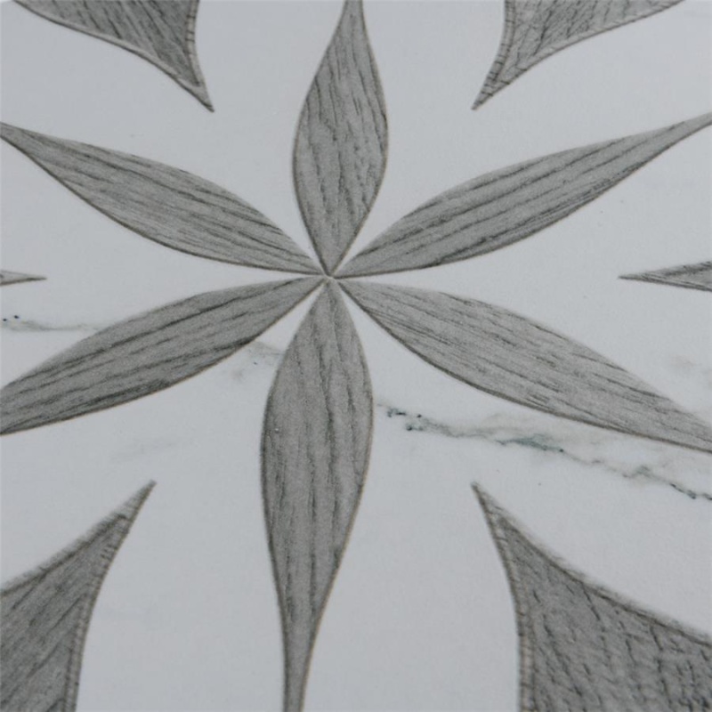 Llama Flower Loire Silver Smoke Porcelain Tile - Matte - 8 5/8" X 9 7/8" Hexagon