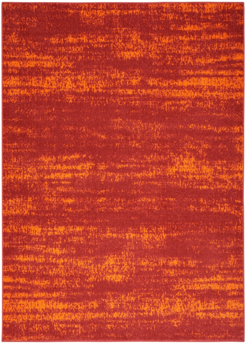 Nourison Essentials Red Polypropylene Modern Area Rug, 4 ft x 6 ft