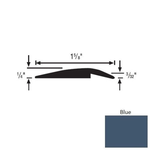 Flextones Blue Vinyl 156 Underslung Reducer - 1 5/8" X 35 Ft Coils - Thermoplastic