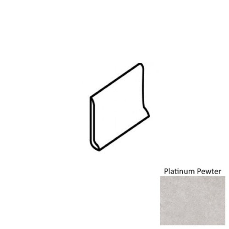 Arricciato Platinum Pewter Porcelain Cove Base Trim