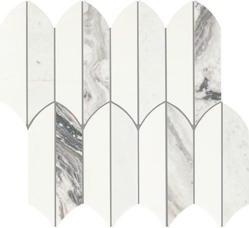 Eclessia Marble Volakas Blend Marble Mosaic - Feather - Polished