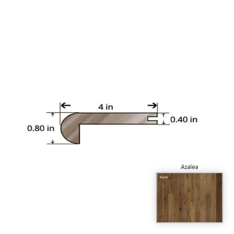 True Hickory Azalea Hardwood Moulding / Trim - 84.25" Stair Nose - Nu Oil Super Matte