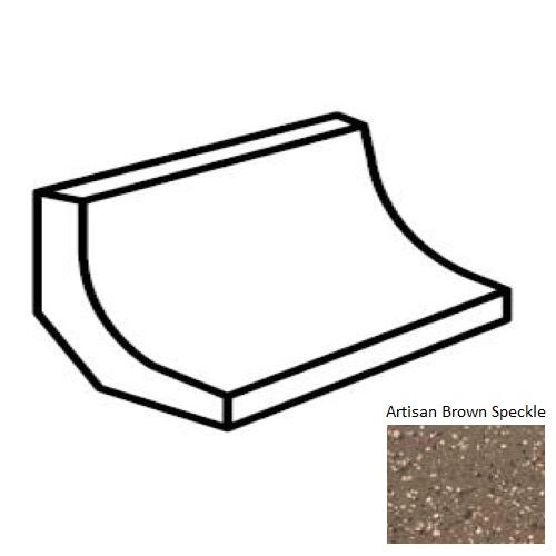 Keystones Unglazed Mosaic Artisan Brown Speckle Porcelain Floor & Wall Trim - 1" X 2" Cove Base - Matte