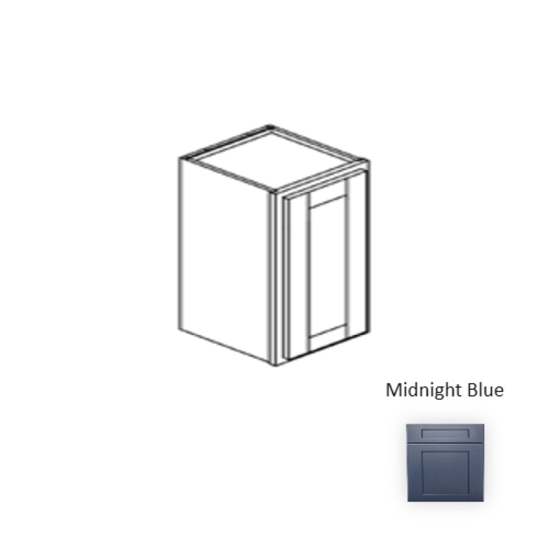 Framed Shaker Signature Midnight Blue Natural Clear Coat Wood Kitchen Wall Cabinet - 18" X 42" X 12" - Natural Clear Coat