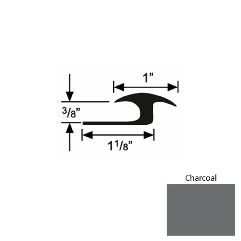 Solid 60 Charcoal Rubber Tile / Carpet Joiner
