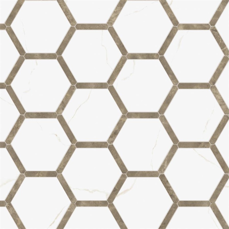 Marcotto Panal Calacatta Gold With Terra Picket Porcelain Tile - Matte - 8 5/8" X 9 7/8"