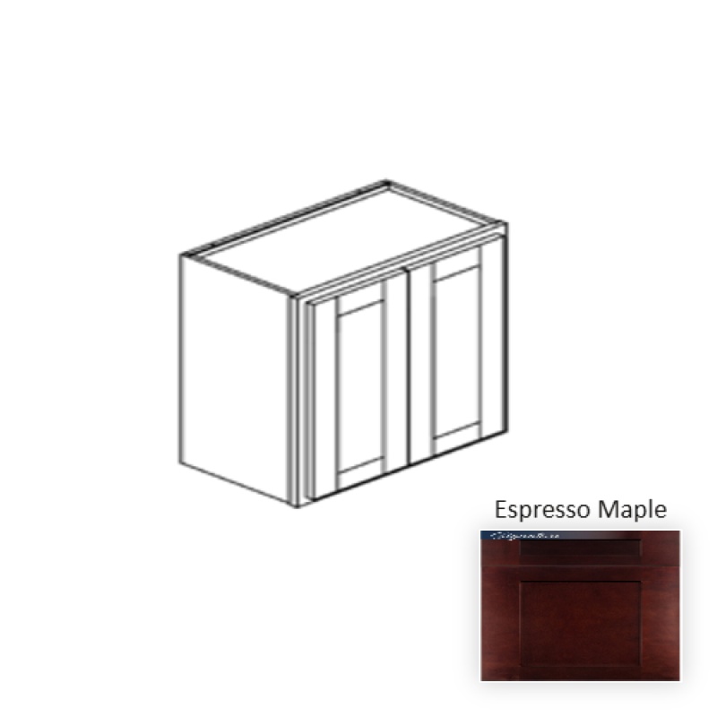 Framed Shaker Classic Espresso Maple Wood Wall Cabinet