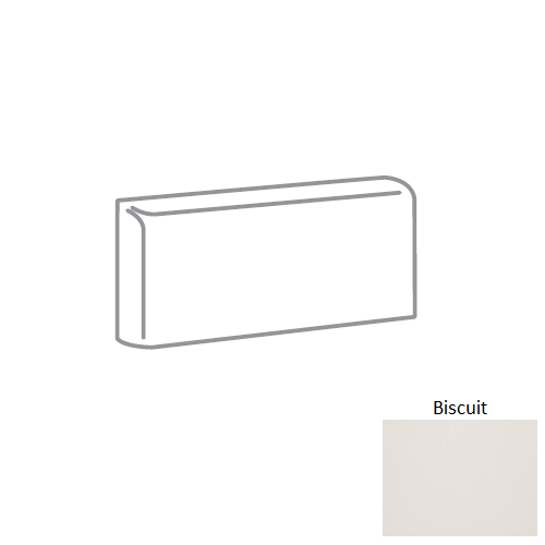 Vogue Biscuit Ceramic Wall Trim - 4" x 16" Double Bullnose Right