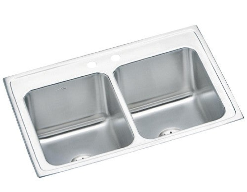 Lustertone Classic Stainless Steel Drop-In Double Bowl Kitchen Sink