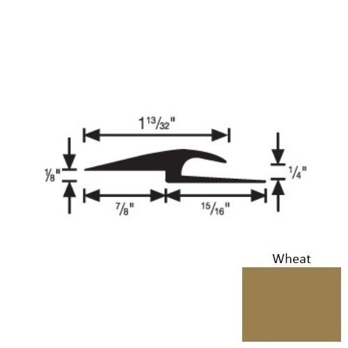 Flextones Wheat Vinyl 167 Tile And Carpet Joiner - 1/4" X 12 Ft - Thermoplastic