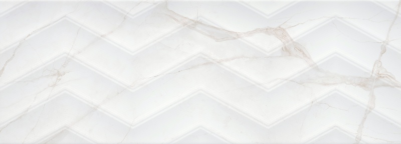 Sculpture Oro Chevron Ceramic Tile - Glossy - 13" X 36"