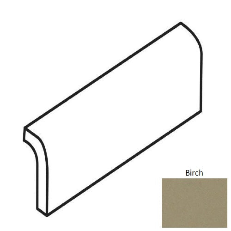 Colormatch Birch Ceramic Wall Trim - 2" X 6" Radius Bullnose - Glossy