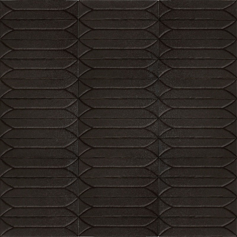 Terramater Carbone Wave Crest Porcelain Tile - Glossy - 3.5" X 15"