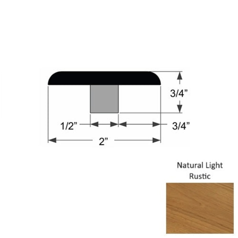 True Teak Natural Light Rustic Hardwood Moulding / Trim - 2" X 82" Flat T Molding - Urethane