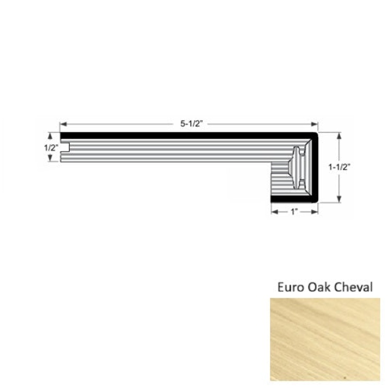 Provence Iii Euro Oak Cheval Hardwood Moulding / Trim - 5 1/2" X 75" Engineered Square Stair Nose - Urethane