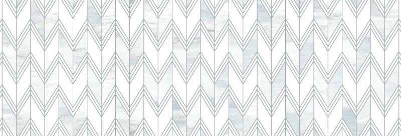 Kudos Perla Chevron Pattern Ceramic Tile - Glossy - 16" X 47"