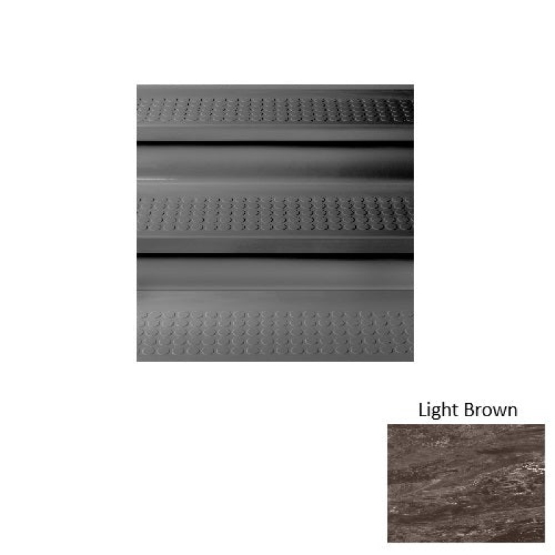 Marbleized 96 Light Brown Vantage Raised Circular Rubber (Sq) Stair Tread With Riser - Textured