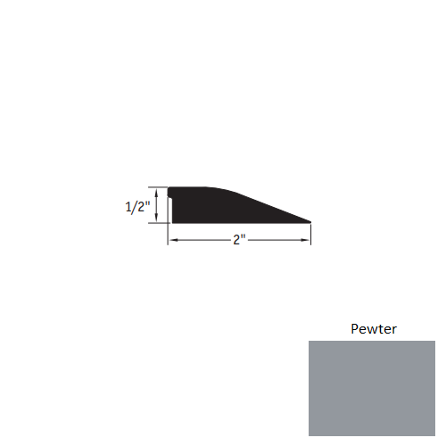 Johnsonite Pewter Vinyl Moulding / Trim - 1/2" X 12 Ft (144") Carpet Reducer - Carpet Reducer