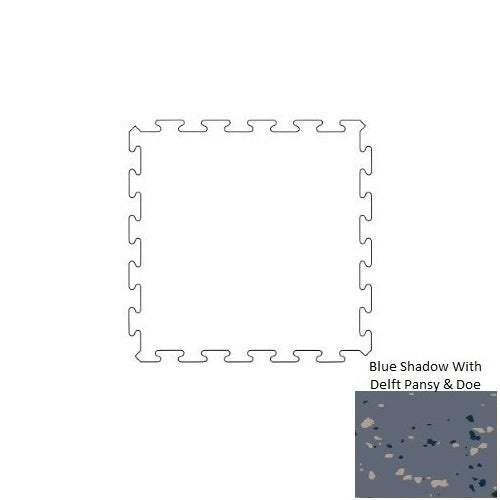 Tuflex Force Blue Shadow With Delft Pansy & Doe Rubber Interlocking Tile