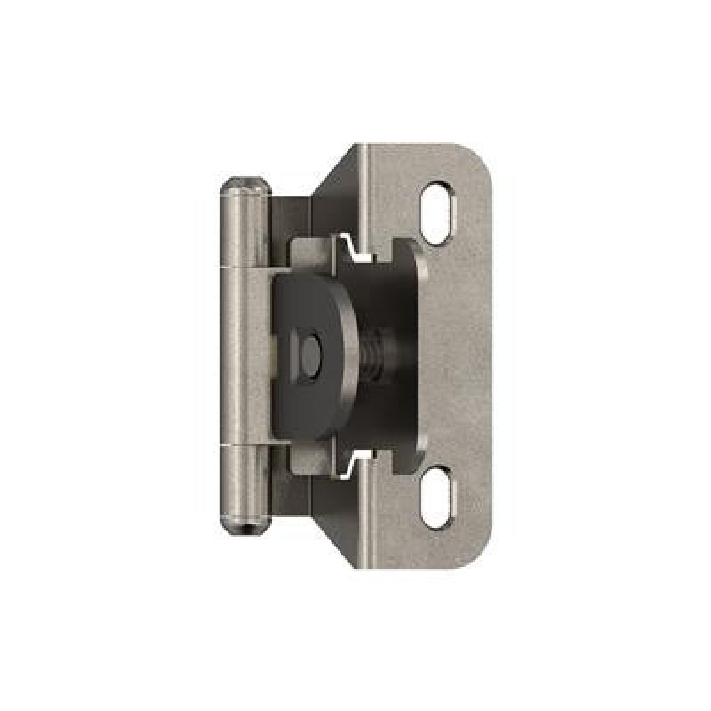 Nickel Steel Face Frame Self Close Wrap Around Cabinet Hinge - 1/4" (7 Mm) Overlay - Nickel