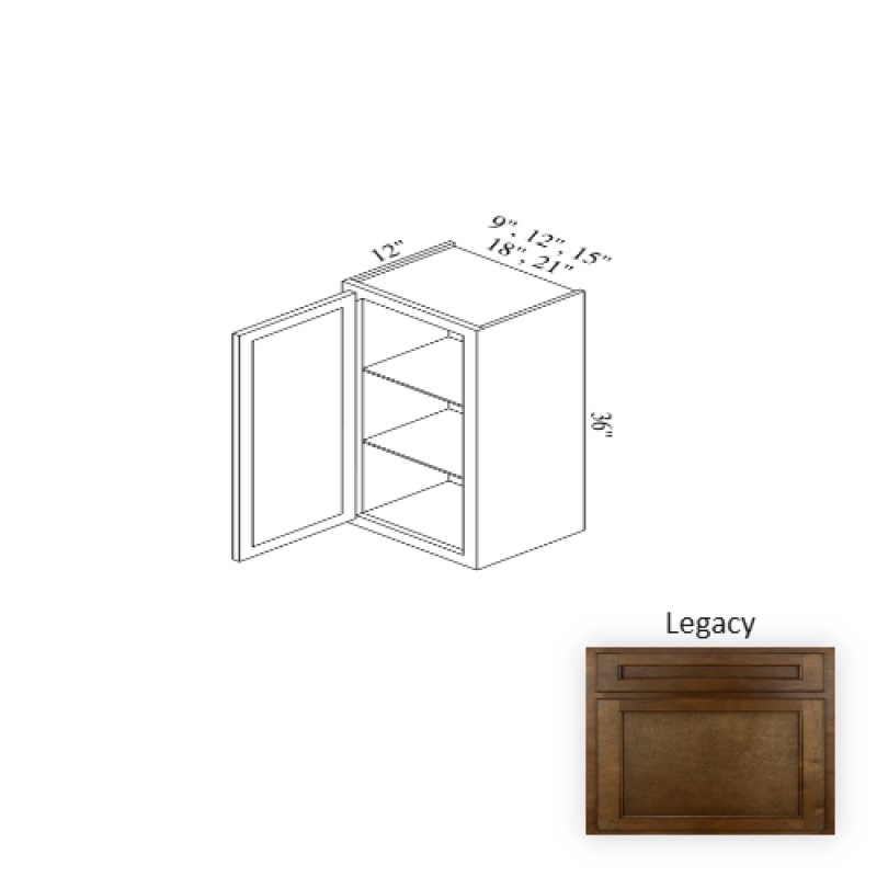W1536 Legacy Wood Kitchen Wall Cabinet