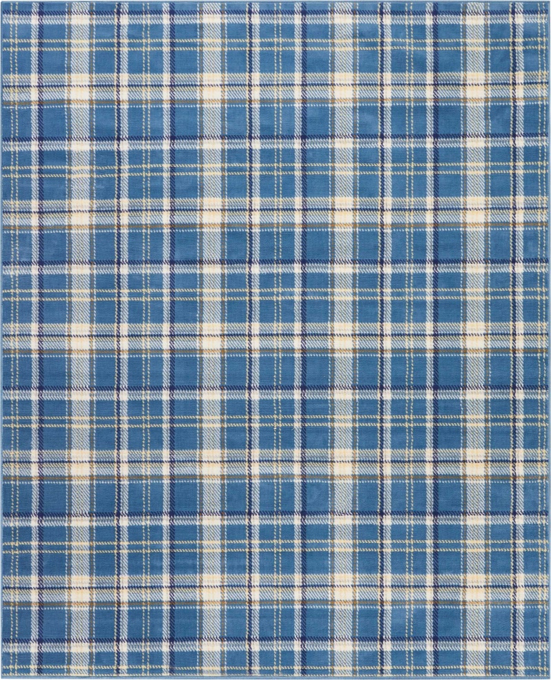 Grafix Blue Polypropylene Rustic Area Rug