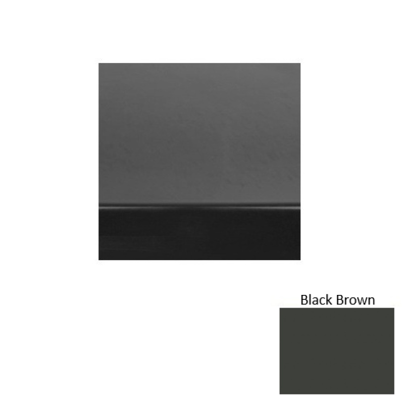 Solid 61 Black Brown Heavy Duty Rubber (Rd) Stair Tread With Dupont Kevlar - Smooth