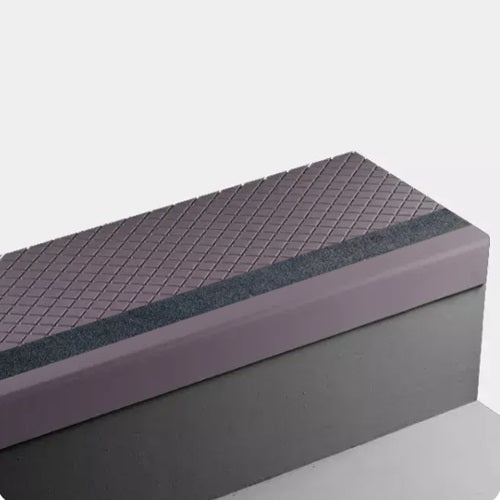 Johnsonite Shoreline Purple Diamond Rubber Moulding / Trim – 12 1/4" x 48" Angle-Fit Stair Tread Without Riser (Sq) Wit…