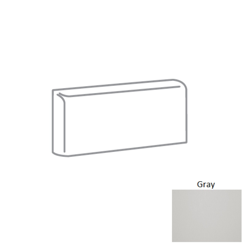 Vogue Gray Ceramic Wall Trim - 4" X 16" Double Bullnose Right - Matte