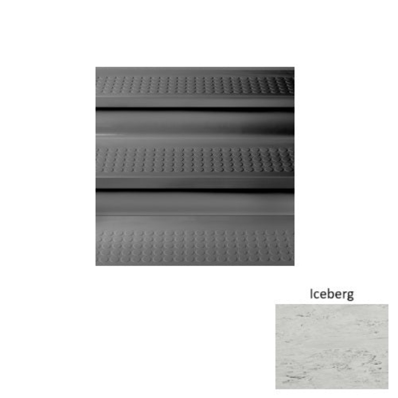Marbleized 98 Iceberg Vantage Raised Circular Rubber (Sq) Stair Tread - Textured