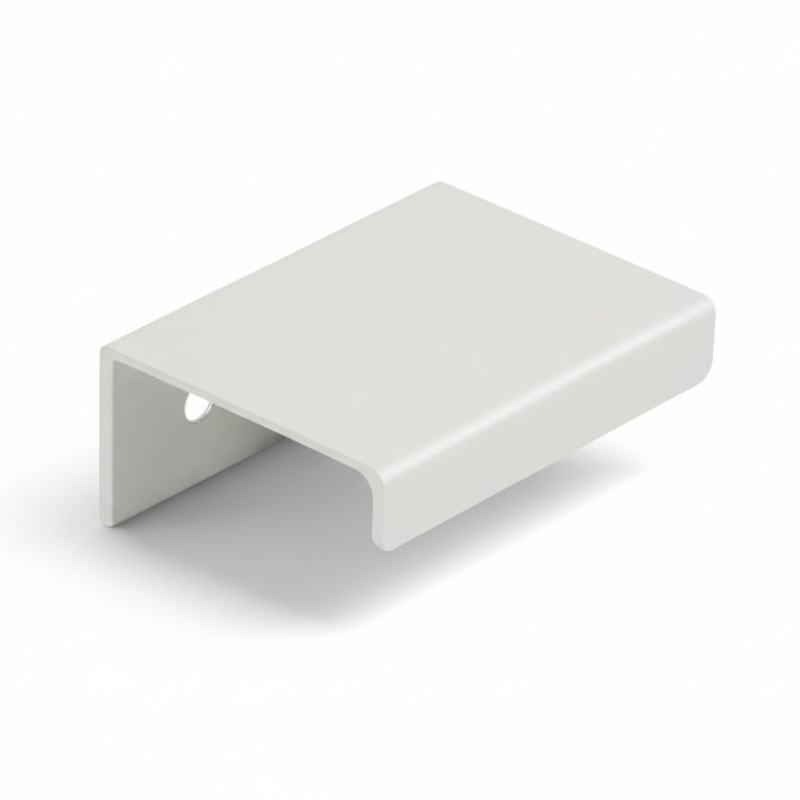 Silver Metal Cabinet Finger Pull - Brushed Aluminum