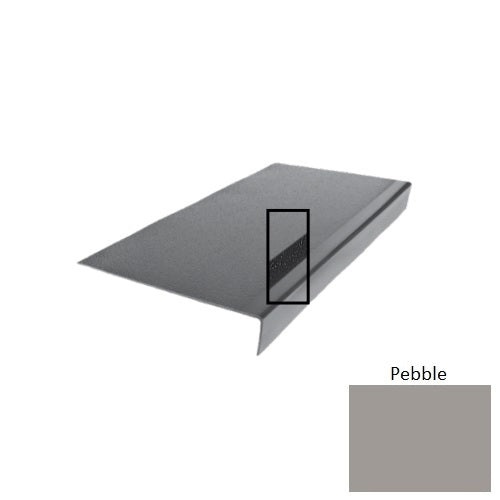 Flextones Pebble Type 975 With Ribbed / Smooth Insert Distinct Designs Rubber - 12 1/2" X 72" Stair Tread - Hammered