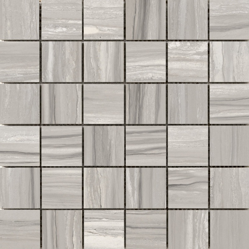 Ciudad Taupe Ceramic Mosaic - 2" X 2" - Matte