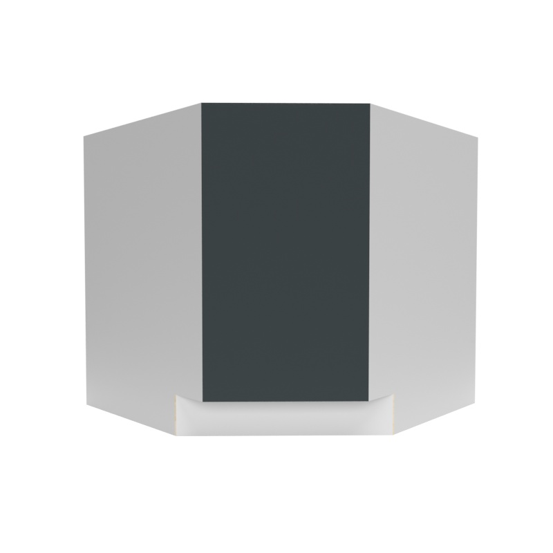 Manhattan Shadow Grey Matte Wood Kitchen Diagonal Corner Wall Cabinet - 36" X 34.5" X 24" (Assembly Required) - Matte