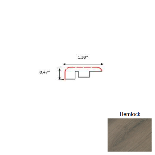 Aquaproof Hemlock Laminate Wood Moulding / Trim - 94.5" End Cap - Embossed