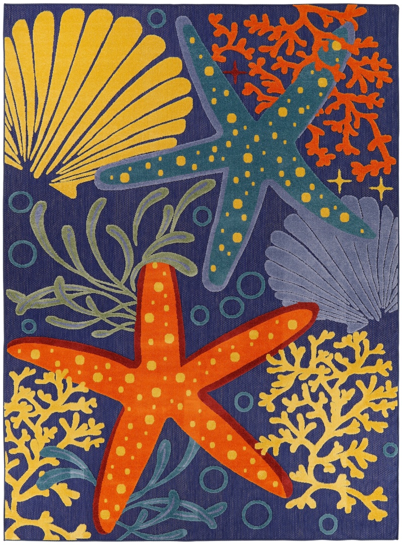 Aloha Alh24 Navy Multicolor Outdoor Area Rug