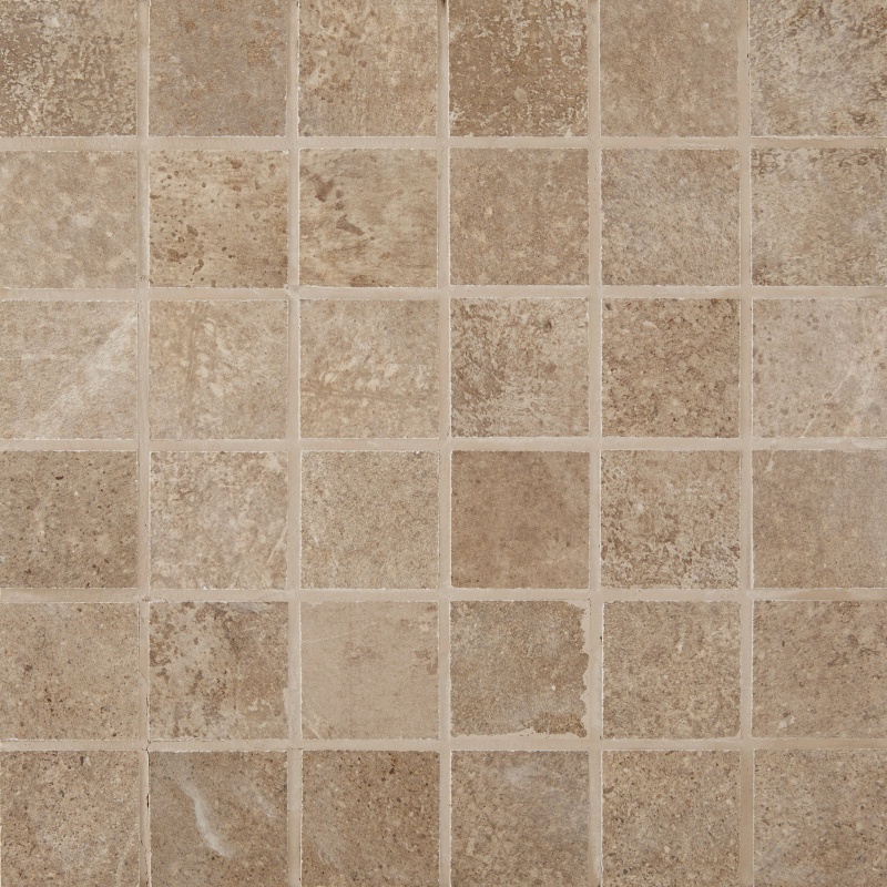 Monolith Noce Porcelain Mosaic - 2" X 2" - Matte