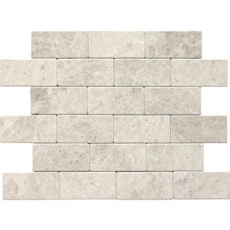 Arctic Gray Tumbled Limestone Tile - 3" x 6"