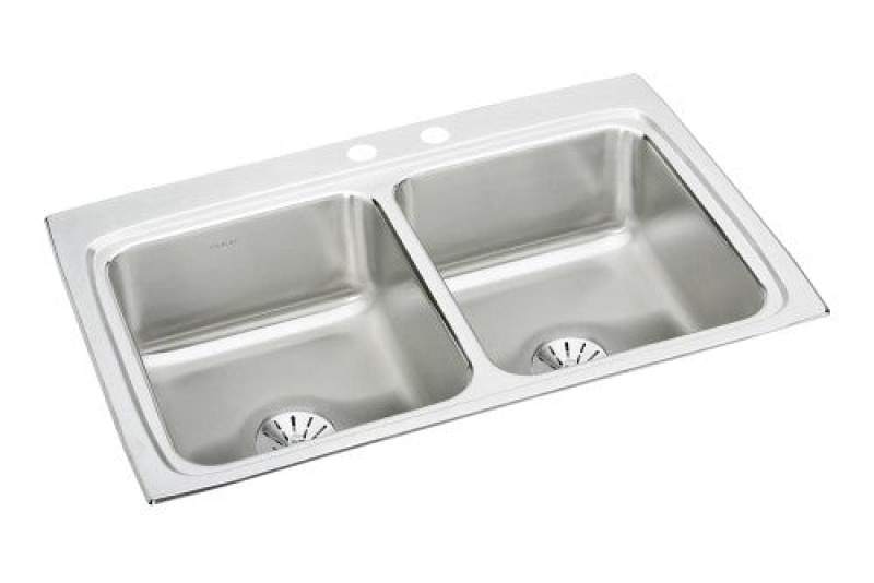 Lustertone Classic Stainless Steel Drop-In Double Bowl Kitchen Sink