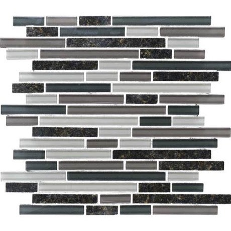 Granite Radiance Ubatuba Blend Granite & Glass Mosaic - Linear - Polished