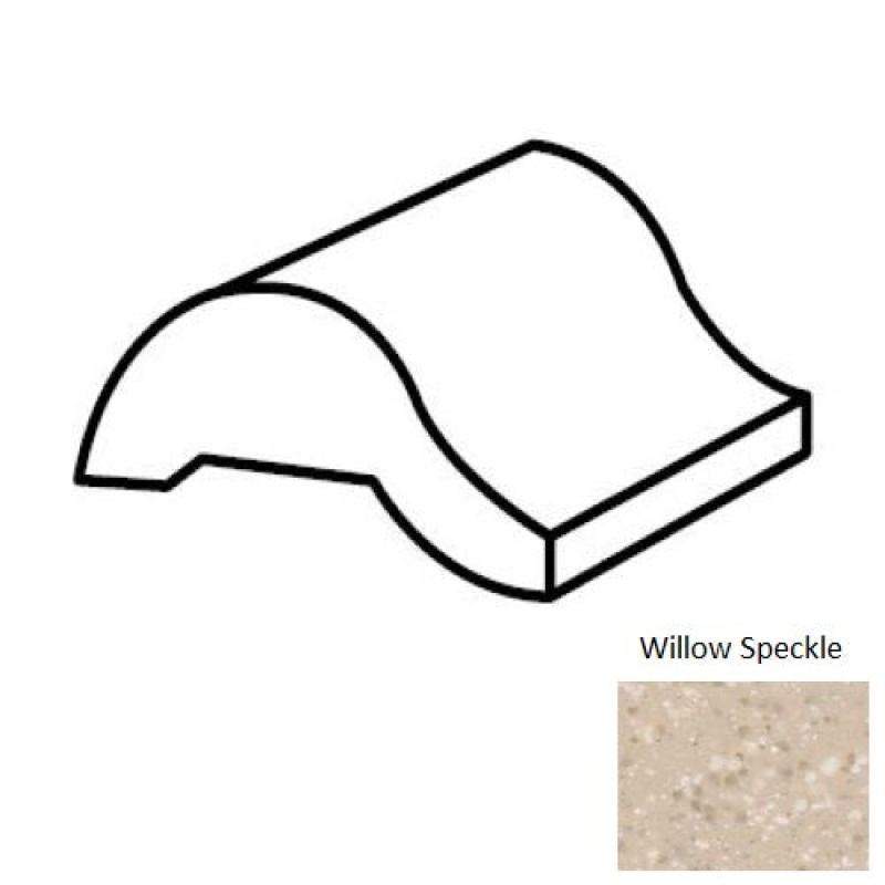 Unglazed Mosaics Willow Speckled Porcelain Floor Trim - 1" X 2" Swimming Pool Nosing - Unglazed